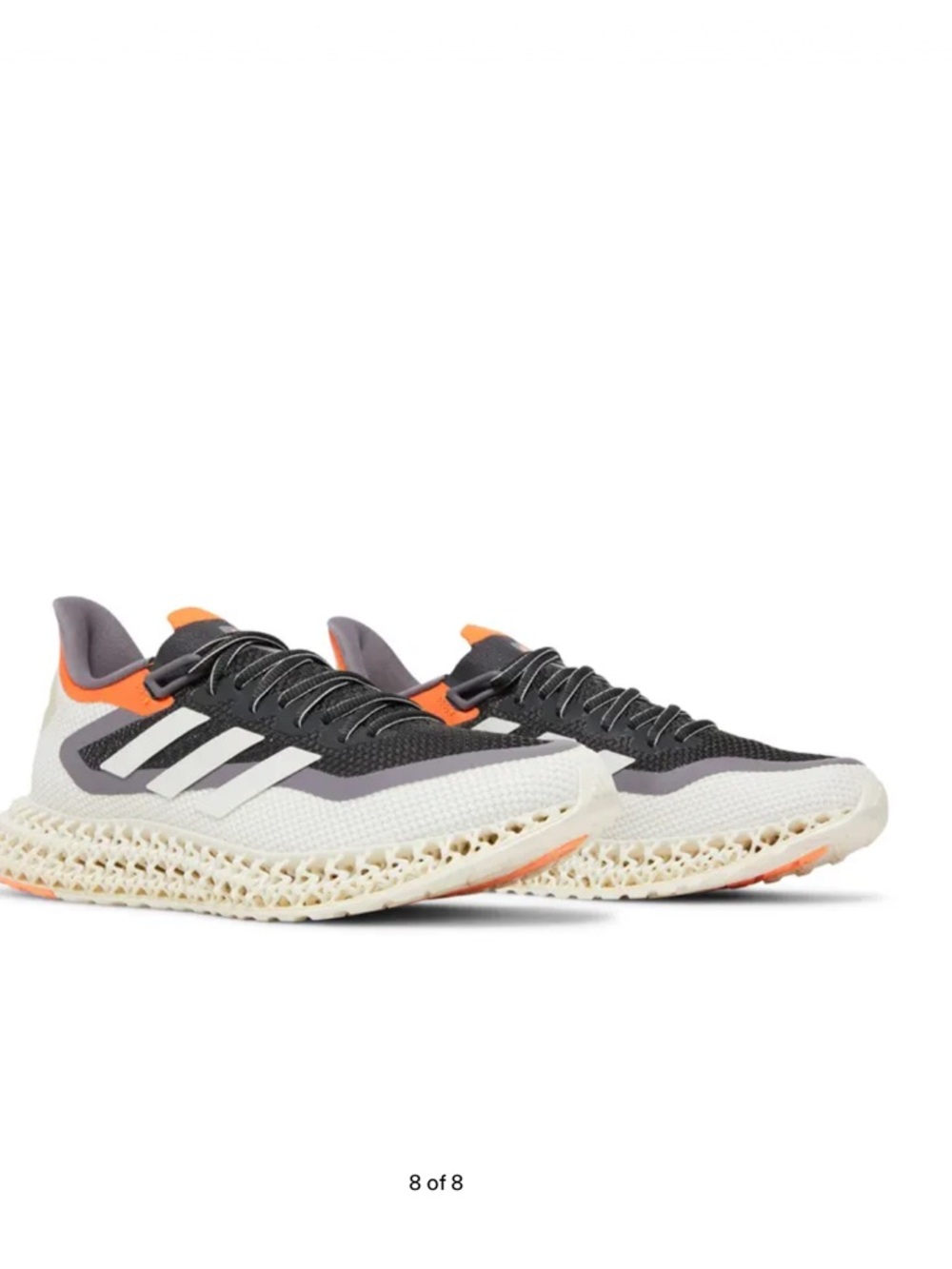 adidas 4DFWD 2 Carbon Cloud White Black Orange Running Sneakers 2022 12M NIB